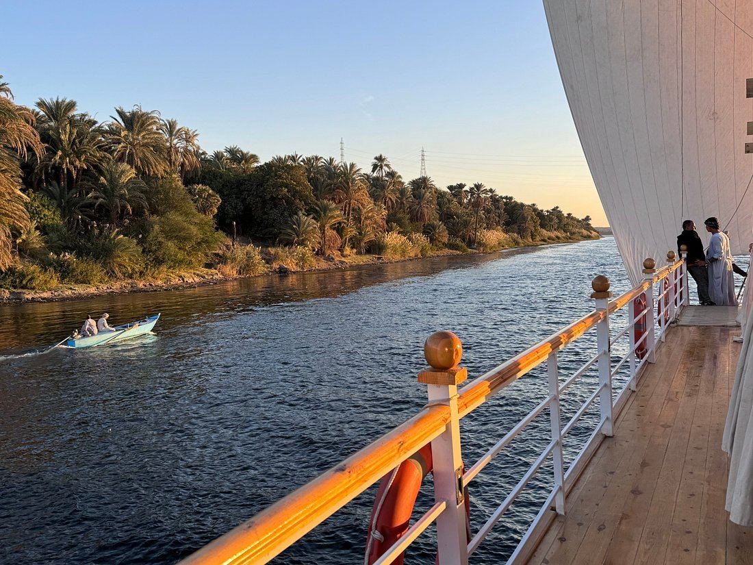 Il Nilo dal ponte di una dahabiya al tramonto